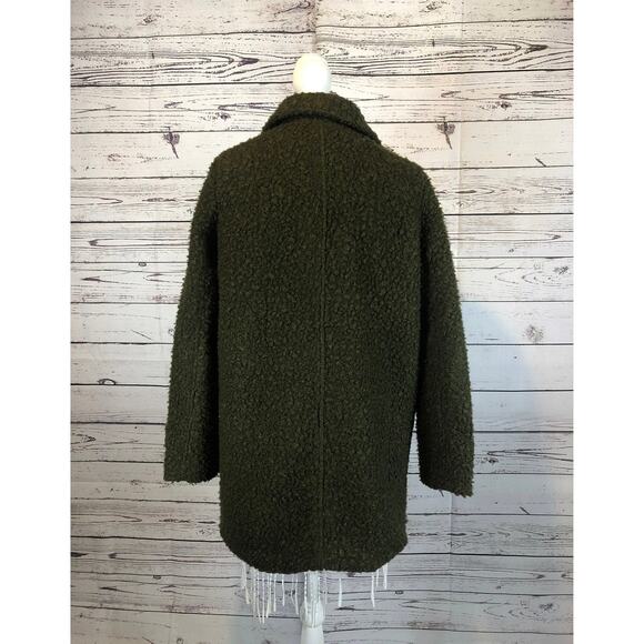 Vintage John & Jenn / Mid-Century Style coat green textured size medium - Picture 10 of 12